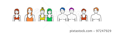 Illustration of people with diverse gender identities (LGBTQ) in underwear 97247929