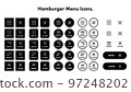 Hamburger menu vector icon set 97248202