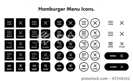 Hamburger menu vector icon set Hamburger menu vector icon set 97248202
