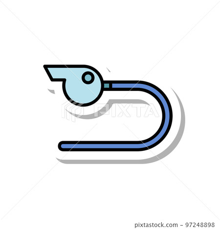貼紙運動器材插畫哨子 貼紙運動器材插畫哨子 97248898