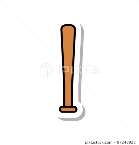 貼紙運動器材插畫棒球棒 貼紙運動器材插畫棒球棒 97248928