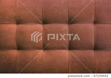 Brown suede leather background, classic checkered pattern for furniture, wall, headboard Brown suede leather background, classic checkered pattern for furniture, wall, headboard 97249442