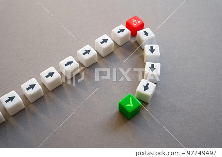 Recognize the error and find a way to successfully achieve the goal. Realize the wrong direction in time and correct the mistake. Intuition and skills. Find the right path to success. Take a step back 97249492