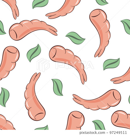Shrimp and foliage seamless pattern vector illustration Shrimp and foliage seamless pattern vector illustration 97249511