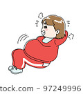 Diet illustration of a metabolic syndrome woman doing muscle training 2 97249996