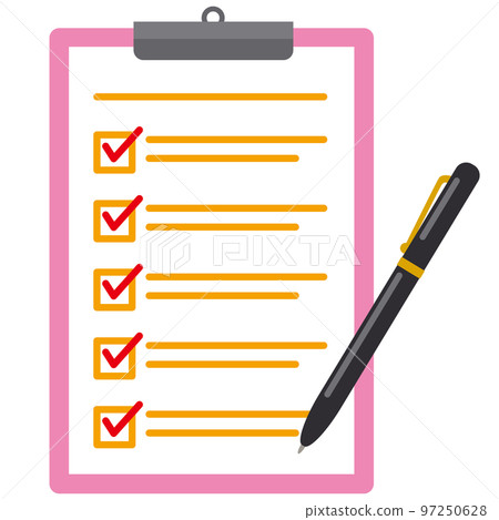 Questionnaire survey clipboard 97250628