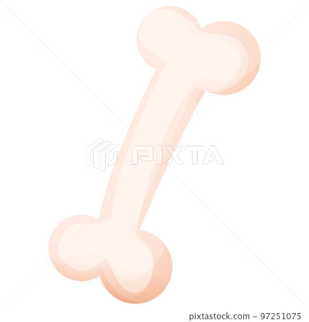 Bone, pet meal, food in cartoon style isolated on white background. Dog reward. 97251075