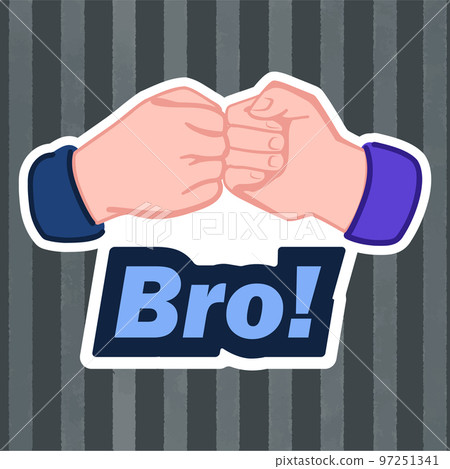 Fist Bump Sticker with die cut outline Fist Bump Sticker with die cut outline 97251341