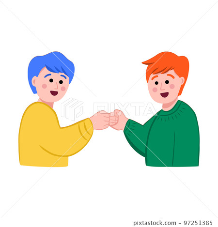 Best friends doing a fist bump Best friends doing a fist bump 97251385