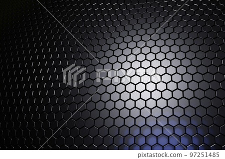 Background material 3d illustration with black hexagons 97251485