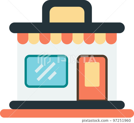 cafe building illustration in minimal style 97251960