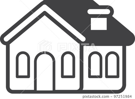 gable roof house building illustration in minimal style gable roof house building illustration in minimal style 97251984