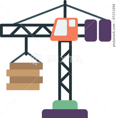 construction crane illustration in minimal style 97251998