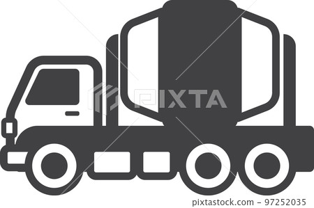cement truck illustration in minimal style cement truck illustration in minimal style 97252035