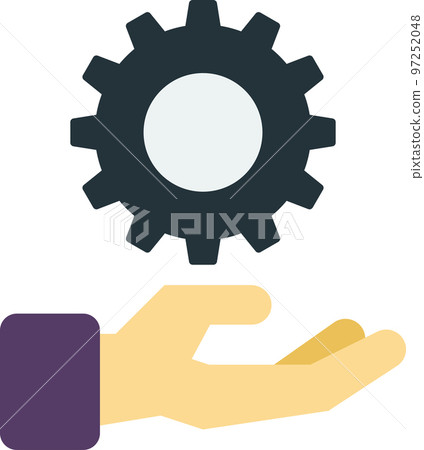 hands and cogs illustration in minimal style hands and cogs illustration in minimal style 97252048