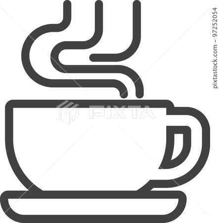 hot coffee mug illustration in minimal style 97252054
