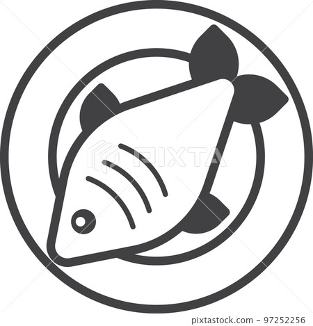 boiled fish and dishes illustration in minimal style 97252256