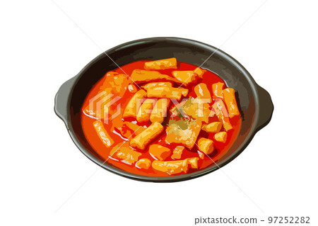 盤子裡的韓國菜炒年糕插圖 盤子裡的韓國菜炒年糕插圖 97252282
