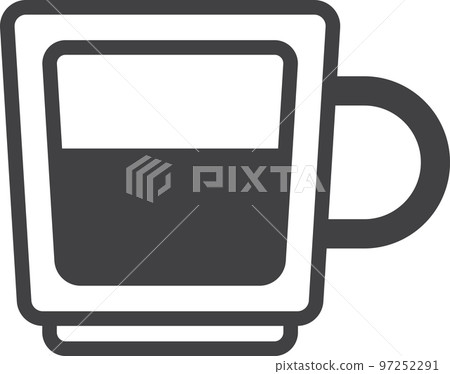 hot coffee mug illustration in minimal style 97252291