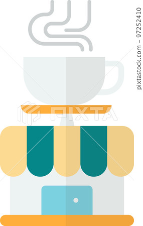 coffee shop building illustration in minimal style coffee shop building illustration in minimal style 97252410