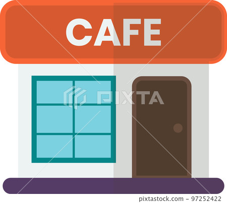 cafe building illustration in minimal style 97252422