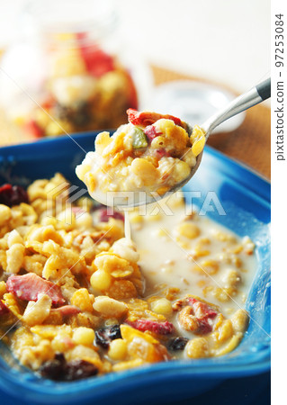 Fruit granola with milk Fruit granola with milk 97253084