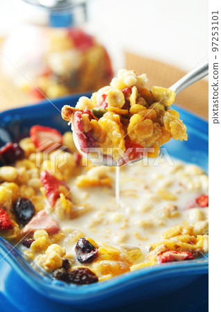 Fruit granola with milk Fruit granola with milk 97253101