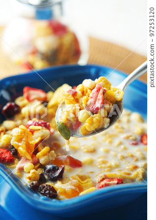 Fruit granola with milk Fruit granola with milk 97253120