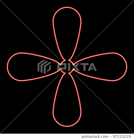 Neon petal cross Cross monogram Religious cross red color vector illustration image flat style Neon petal cross Cross monogram Religious cross red color vector illustration image flat style 97253229