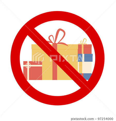 No gift and present to holiday christmas or birthday, ban and prohibition No gift and present to holiday christmas or birthday, ban and prohibition 97254000