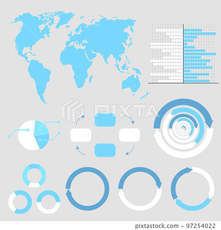 Dashboard with world map statistic chart and graphic 97254022