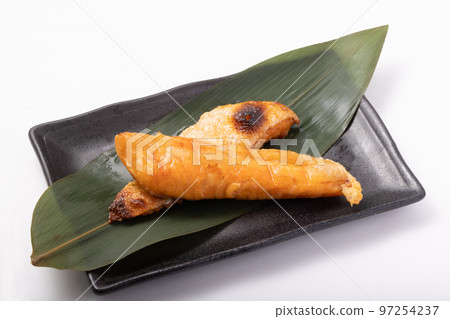 Grilled silver salmon belly 97254237