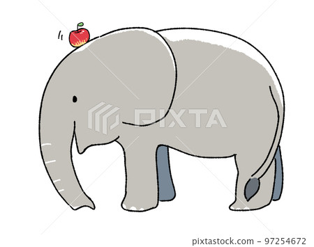 頭上頂著蘋果的大象 97254672