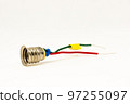 Isolated socket for a E10 LED Light Lamp on white background 97255097