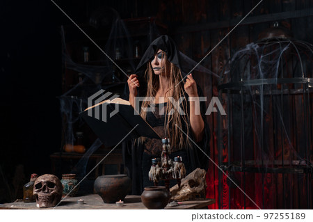 Witch in dark use spell book Witch in dark use spell book 97255189
