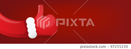 vector funky cartoon Santa Claus like hand icon isolated on red christmas background. Merry christmas horizontal banner background vector funky cartoon Santa Claus like hand icon isolated on red christmas background. Merry christmas horizontal banner background 97255230
