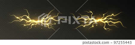Thunderstorm lightning, thunderbolt strike, realistic electric zipper, energy flash light effect, yellow lightning bolt Thunderstorm lightning, thunderbolt strike, realistic electric zipper, energy flash light effect, yellow lightning bolt 97255443