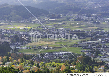 The townscape of Yufuin, the view from Sagiridai, Yufu City, Oita Prefecture 97255832