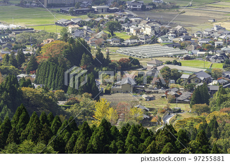 The townscape of Yufuin, the view from Sagiridai, Yufu City, Oita Prefecture The townscape of Yufuin, the view from Sagiridai, Yufu City, Oita Prefecture 97255881