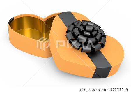 Gift boxes heart shaped with ribbon and bow isolated on white background. Gift boxes heart shaped with ribbon and bow isolated on white background. 97255949