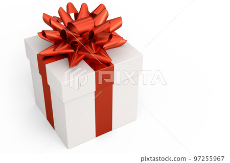 Gift boxes with ribbon and bow isolated on white background. greeting design Gift boxes with ribbon and bow isolated on white background. greeting design 97255967