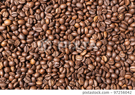 Roasted coffee beans background texture Roasted coffee beans background texture 97256042