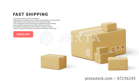 Fast shipping. Concept for fast delivery service. Vector illustration 97256295