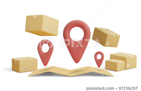 Fast shipping. Concept for fast delivery service. Vector illustration 97256297