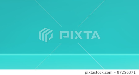 Blue empty room with copy space for display of content design. Horizontal template for design. Banner for advertise product on website. Vector illustration 97256371