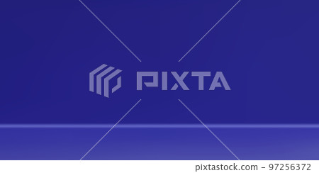 Blue empty room with copy space for display of content design. Horizontal template for design. Banner for advertise product on website. Vector illustration 97256372