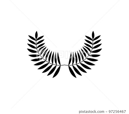 Laurel circle wreath. Branch greek olive oak wheat leaves 97256467