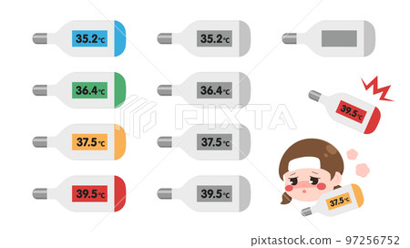 Thermometer illustration material set 97256752