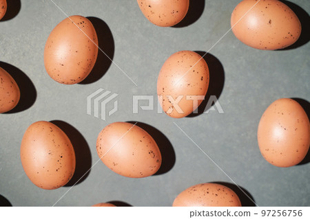 Eggs set. Many food protein. Colorful bright on background. Hard shadow. Easter Eggs set. Many food protein. Colorful bright on background. Hard shadow. Easter 97256756