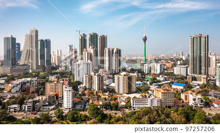 Cityscape of Colombo on a sunny day. Aerial view 97257206